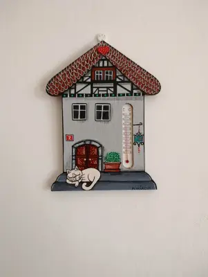 Dřevěný teploměr ručně malovaný 