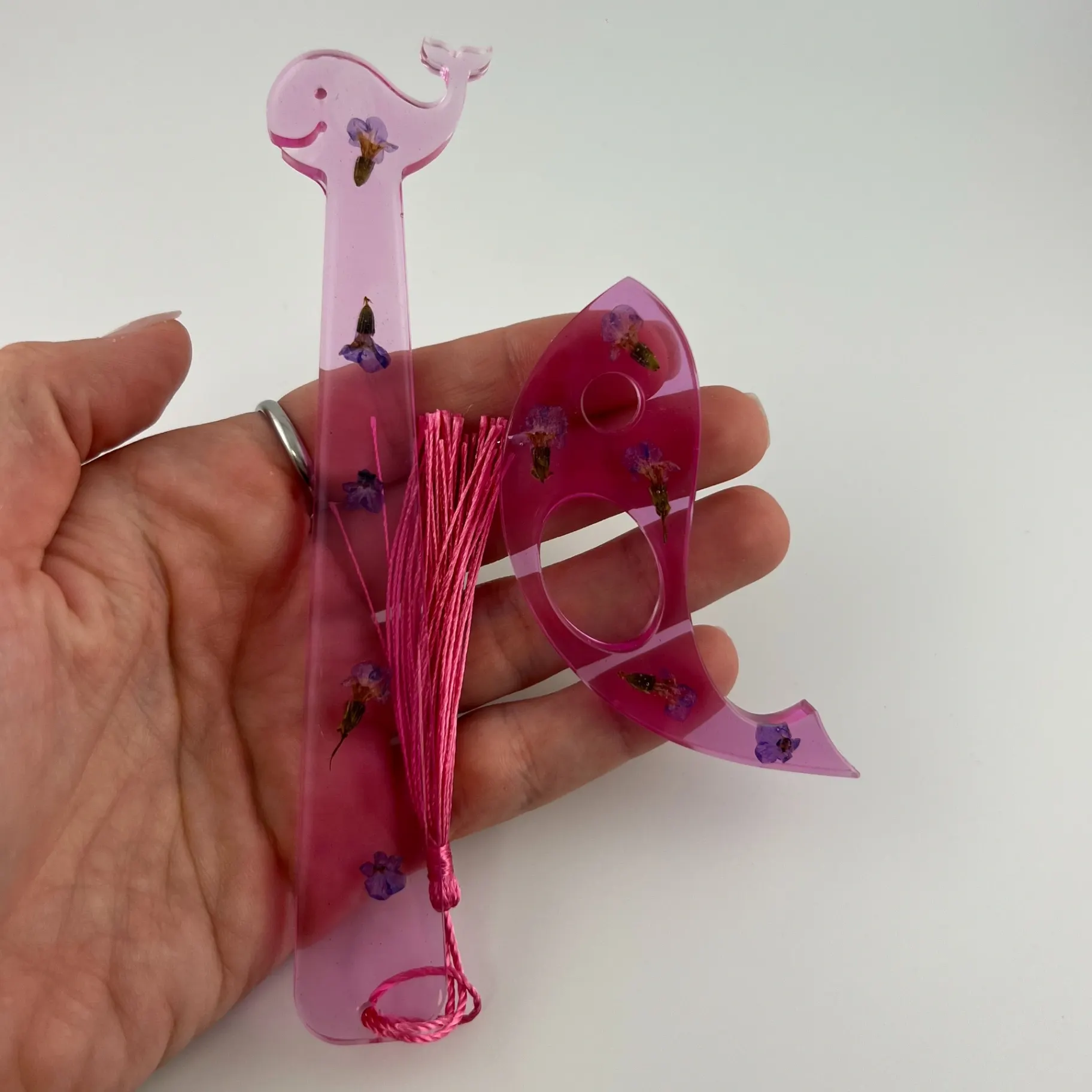 Set záložek, pryskyřice, květy, verlyba  2